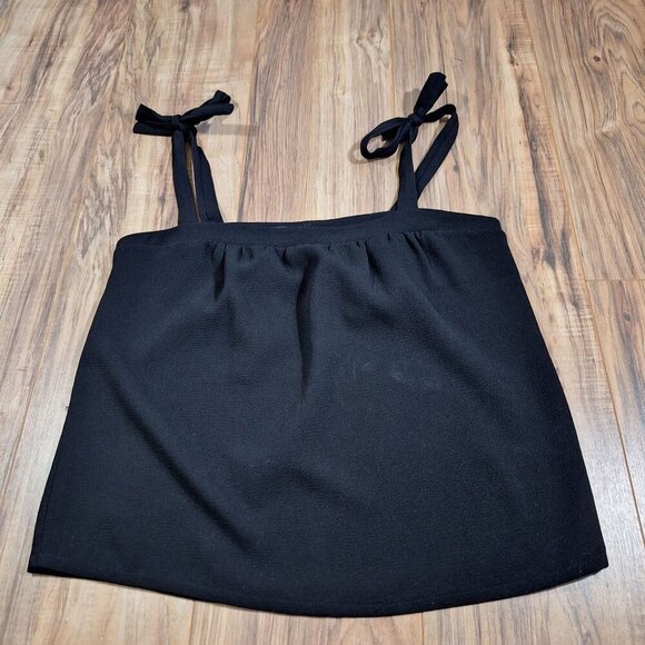 Sweed Black Smocked Tie Shoulder Top - Picture 2 of 3